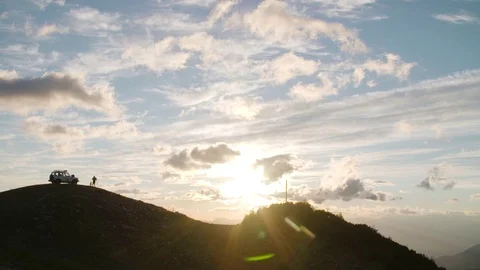Man standing on hill top Stock Footage 71568468