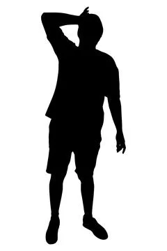 Man standing holding hand on his head, feeling stress, despair, or frustrat.. Stock Illustration