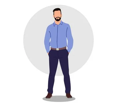 Man standing on isolated white background Stock Illustration