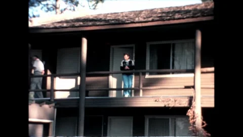 Man Standing on Lodge Balcony Video stock 276291369
