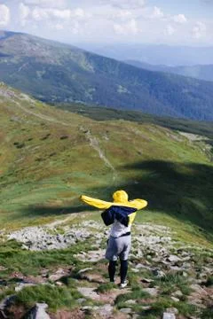 Man standing in the mountains Stock Photos