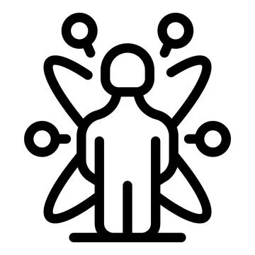 Man standing with multitasking abilities for work management Stock Illustration