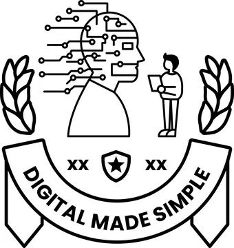 A man is standing next to a man with a computer Ilustración de archivo
