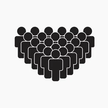 Man standing out from the crowd. The stick figure ahead of the black stick fi Stock Illustration