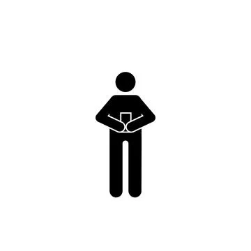 Man, standing, phone icon. Element of human use phone. Premium quality graphic Stock Illustration