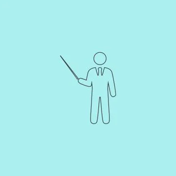 Man standing with pointer icon Stock Illustration