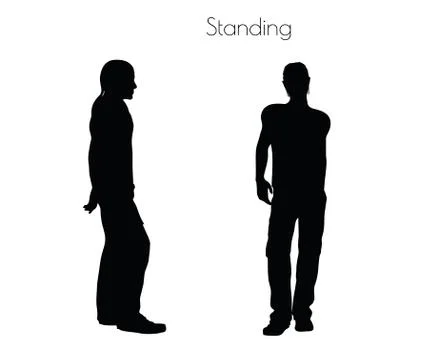 Man in Standing  pose on white background Stock Illustration