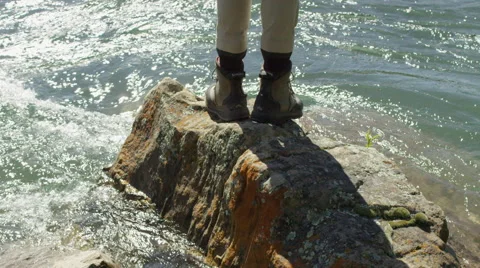 Man standing in rock Stock Footage 59899682