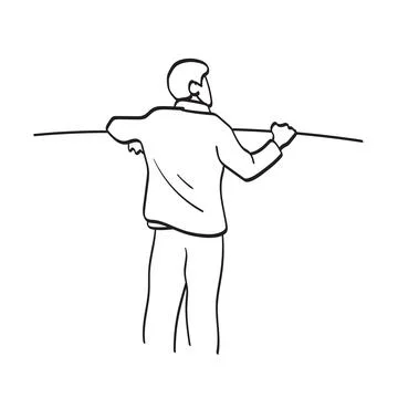 Man standing on rooftop with glass looking at blank space illustration Stock Illustration