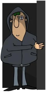 Man standing in the shadows Stock Illustration