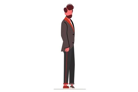 Man Standing Side View Stock Illustration