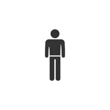 Man standing silhouette icon flat Stock Illustration