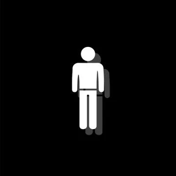 Man standing silhouette icon flat Stock Illustration