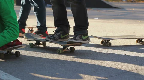 Man is Standing on a Skateboard Stock Footage 42852345