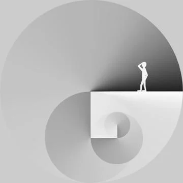 Man Standing in a Spiral of Work - Vector Illustration Stock Illustration