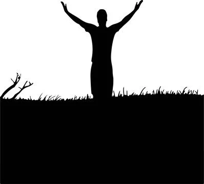 MAN STANDING STATUE silhouette Stock Illustration