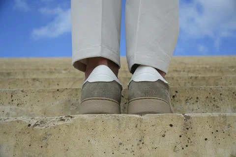Man Standing on Stone Steps Stock Photos