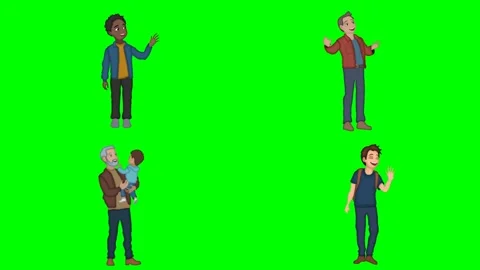 Man standing very still guy talking father holding baby males walking 2d Stock Footage 334703069
