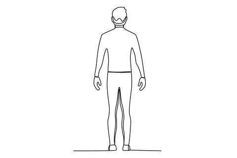 A man stands at an angle of 180 degrees Stock Illustration