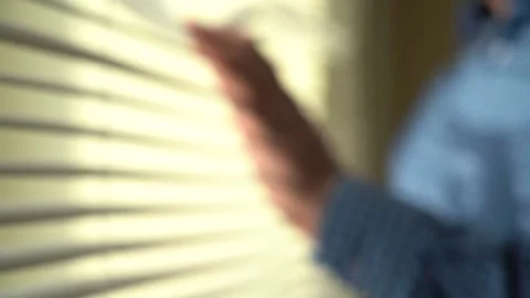 A Man Stands with a Cup in the Office in front of the Window. Stock Footage 152473573
