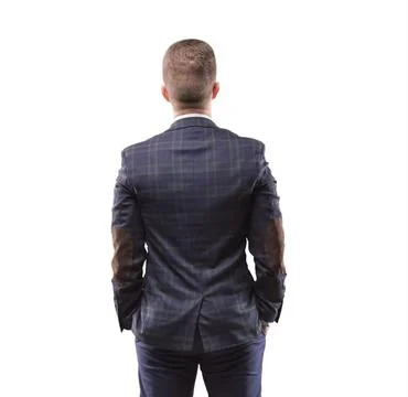 Man stands with his back to the camera Stock Photos