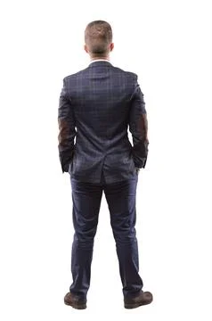 Man stands with his back to the camera Stock Photos