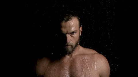 Man Stands in the Rain Stock-Footage 270314963