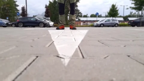 Man stands on road Stock Footage 273828118