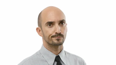 Man stands with some disgusted gestures in the face, looking to camera Stock Footage 42187226