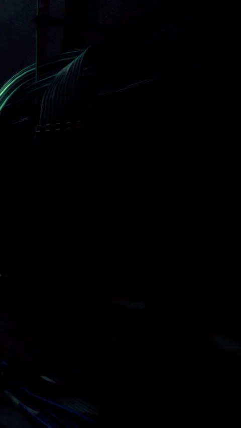 Man stands on subway step with colored lights in the dark Stock Footage 337991282