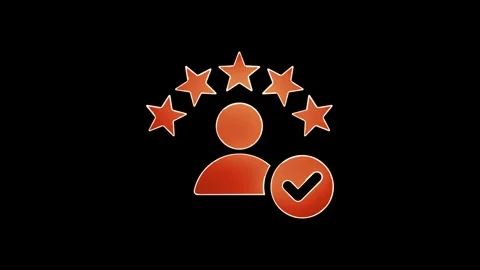 Man star rating animation neon video. Stock Footage 299566583