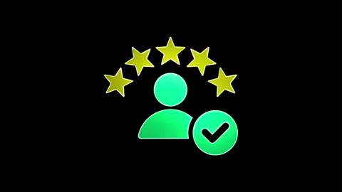 Man star rating animation neon video. Stock Footage 299566621