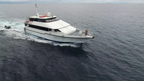 A man on the starboard shot by a drone Stock-Footage 80212289