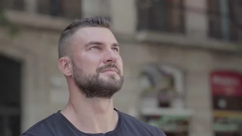 Man staring at the city Video stock 140106170