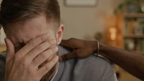 Man Starting Crying while Talking about Upcoming Divorce Stock Footage 335143712