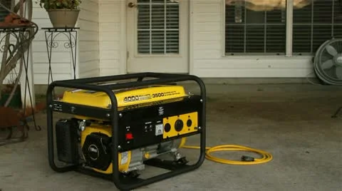 Man Starting Generator02 Stock Footage