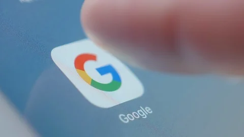 Man Starting Google Search App On Tablet PC Stock Footage 123046428