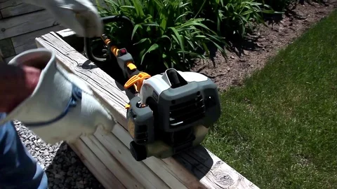 Man Starting Grass Wipe Stock Footage 84040149