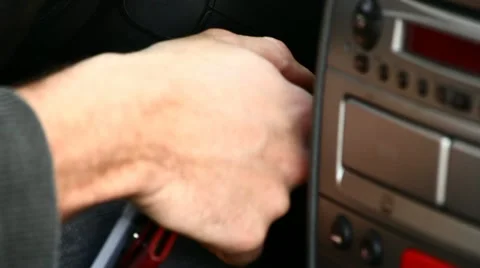 Man is starting his car Stock Footage 11114858