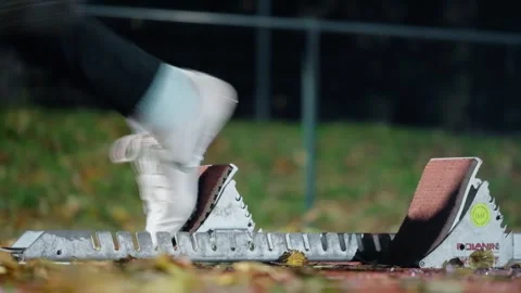 Man starting in starting blocks Stock Footage 289290436