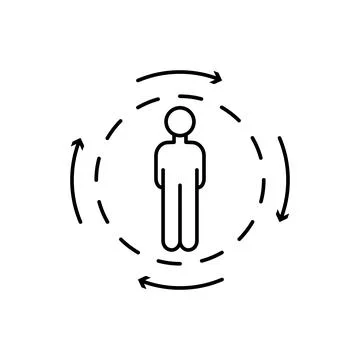 Man statistic graph icon. Element of overpopulation thin line icon Stock Illustration