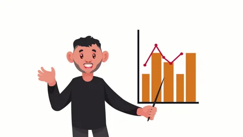 man with statistics bars animation | Stock Video | Pond5