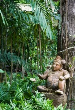 The man statue made from stone Stock Photos