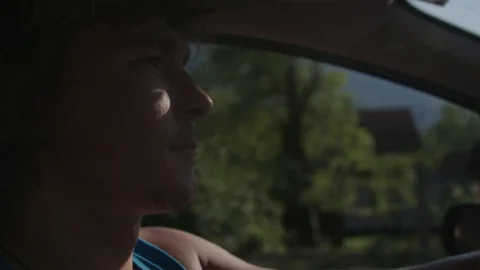 Man steering a car Stock Footage 90038758