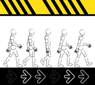 Man step walk Stock Illustration