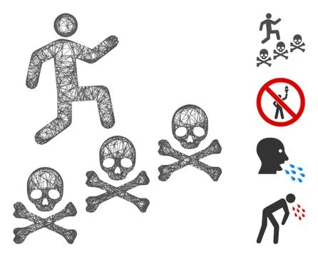 Man Steps Deaths Web Vector Mesh Illustration Stock Illustration