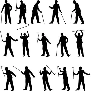 Man with a stick Stock Illustration
