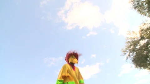 Man on stilts 1 Stock Footage 57713451