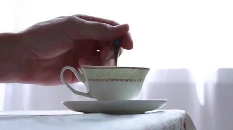 Man stirs sugar 動画素材 52684141