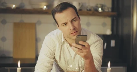 Man stood up in a date Stock Footage 114123130